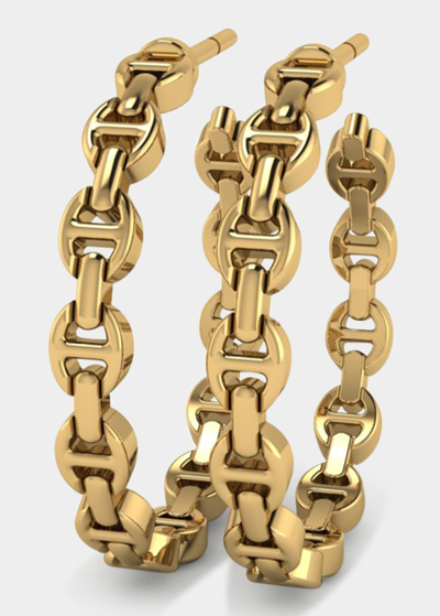 Hoorsenbuhs 18k Yellow Gold Micro Tri-link Earrings In Yg