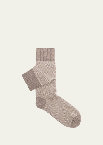 Sozzi Calze Men's Cashmere-blend Mid-calf Socks In White