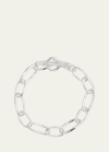 Ippolita Classico Faceted Oval Link Bracelet In Silver