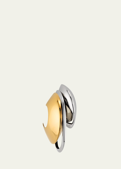 Alexander Mcqueen Gold And Silver-tone Single Earring In Gold Silver