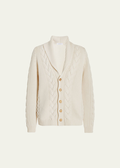 Gabriela Hearst Cable-knit Cashmere Cardigan In Neutrals