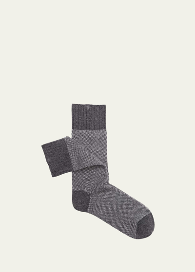 Sozzi Calze Men's Cashmere-blend Mid-calf Socks In V006 Gray
