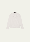 Theory Long-sleeve Wrap Blouse In Ivory