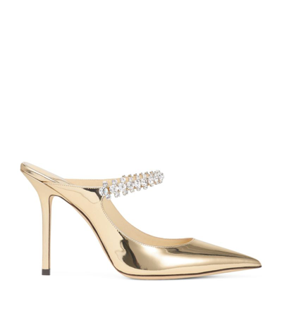 Jimmy Choo Bing 100 Leather Mules In Gold