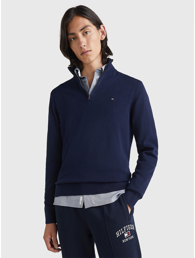 Tommy Hilfiger Quarter-zip Sweatshirt In Navy