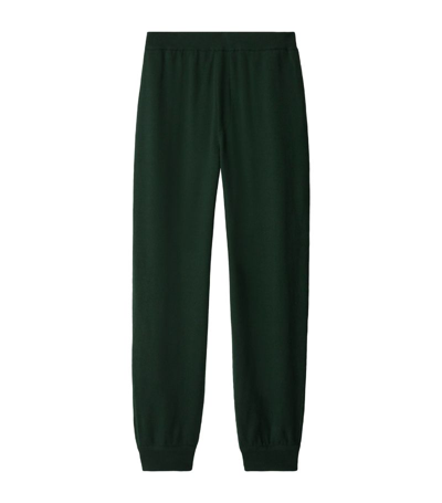 Burberry Tapered Wool Track Trousers In Green