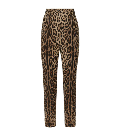 Dolce & Gabbana Leopard Print Tailored Trousers In Multi
