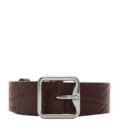 Burberry B-buckle Leather Belt In Brown