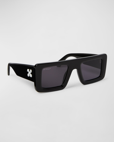 Off-white Men's Seattle Acetate Rectangle Sunglasses In Black