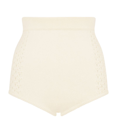 Cashmere In Love Crochet Kira High-waist Shorts In White