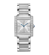 Cartier Stainless Steel And Diamond Tank Française Watch 32mm