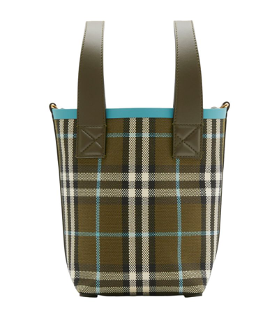 Burberry Mini London Check-pattern Tote Bag In Grün