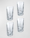 NACHTMANN SCULPTURE HIGHBALL GLASSES, SET OF 4