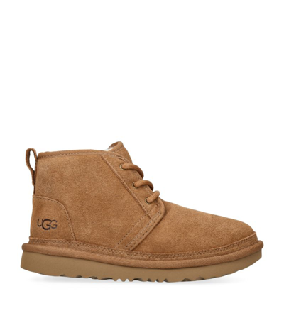 Ugg Boys Brown Kids Neumel Ii Logo-print Suede And Shearling Ankle Boots 6-9 Years