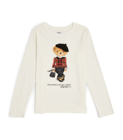 Ralph Lauren Kids' Teddy Bear-motif Cotton T-shirt In Yellow