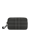 BURBERRY LEATHER CHECK POUCH