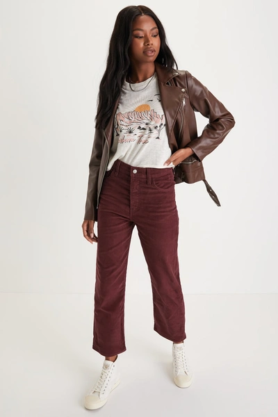 Levi's Ribcage Chocolate Brown Corduroy Straight Ankle Pants