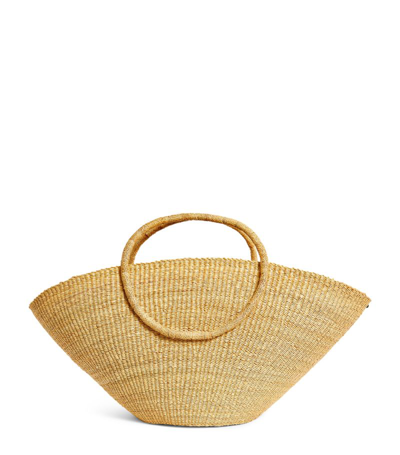 Muun Lune Straw Basket Bag In Neutral