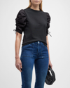 FRAME RUCHED-SLEEVE TEE