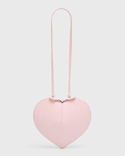 Alaïa Heart Leather Shoulder Bag In Rose Dragee