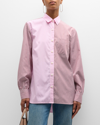 Rag & Bone Maxine Multi-stripe Button-front Shirt In Pink Multi