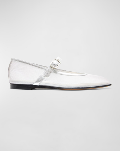 LE MONDE BERYL MESH MARY JANE BALLERINA FLATS