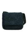 Bottega Veneta Cobble Small Intrecciato Shoulder Bag In Inkwell-gold