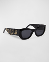 PALM ANGELS MEN'S CANBY ACETATE CAT-EYE SUNGLASSES