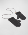 Max Mara Ombrato Wool & Alpaca Teddy Gloves In Dark Grey