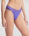 Hanky Panky Stretch Lace Traditional-rise Thong In Wild Violet Purpl