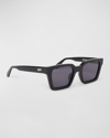 Off-white Men's Palermo Acetate Square Sunglasses In Black