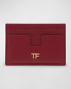 Tom Ford Classic Tf Leather Card Case In Red