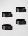 Versace Medusa Napkin Ring, Set Of 4 In Black