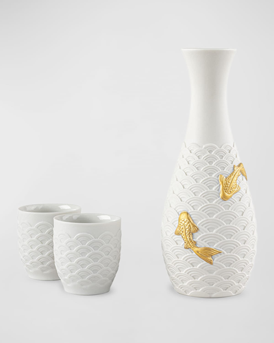 Lladrò Koi Sake Set In White