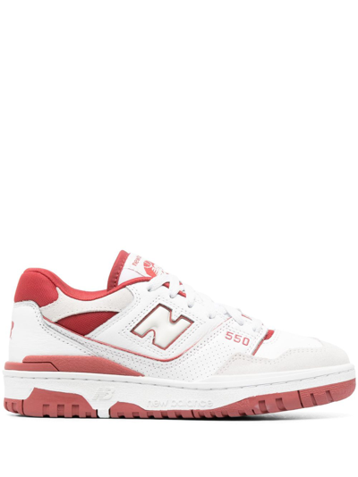 New Balance Low-top 550 Leather Sneakers In Red
