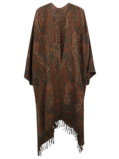 Obidi Wool Kimono In Brown