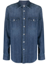Boglioli Men's Denim Button-down Shirt In Blue For Fw23 In Blue