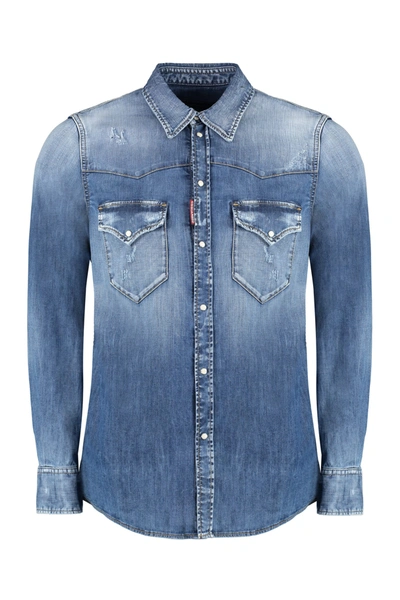 Dsquared2 Stone Washed Denim Shirt