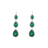Lovisa Green Graduated Teardrop Diamante Earrings In Green