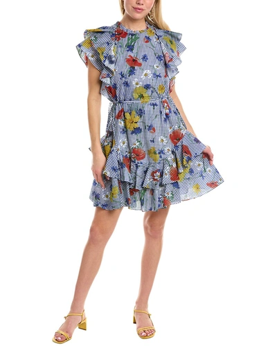 Pearl By Lela Rose Floral Dress In Blue