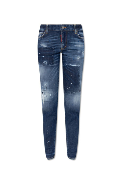Dsquared2 Distressed Jeans In Blue