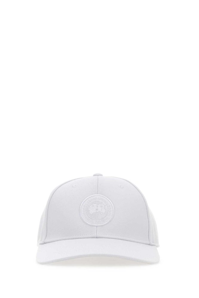 Canada Goose Logo Embroidered Tonal Baseball Cap In White
