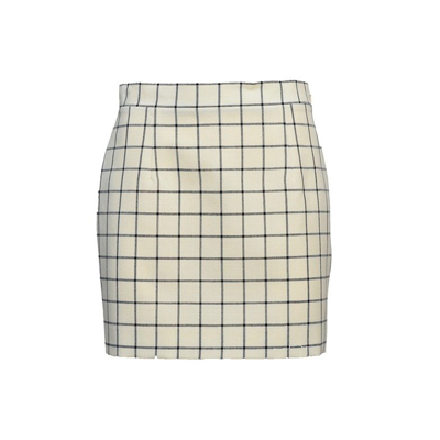 Marni Grid-pattern Fitted Skirt In White