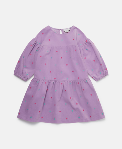 Stella Mccartney Heart Embroidery Dress In Lilac