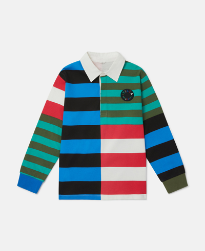 Stella Mccartney Kids' Variegated Stripe Rugby Top In Multicolour