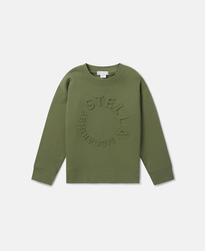Stella Mccartney Kids Boys Green Cotton Logo Embossed Sweatshirt