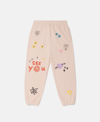 Stella Mccartney Doodle Embroidery Joggers In Peach