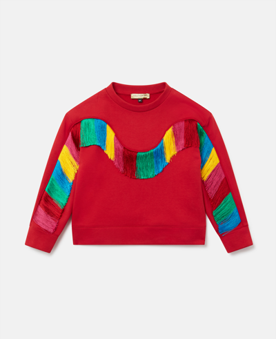 Stella Mccartney Rainbow Fringed Sweatshirt In Red