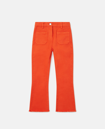 Stella Mccartney Kids' Patch Pocket Straight Leg Jeans In Deep Orange