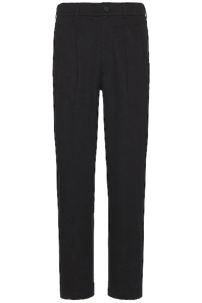 Wao Double Pleated Chino Pant In Black